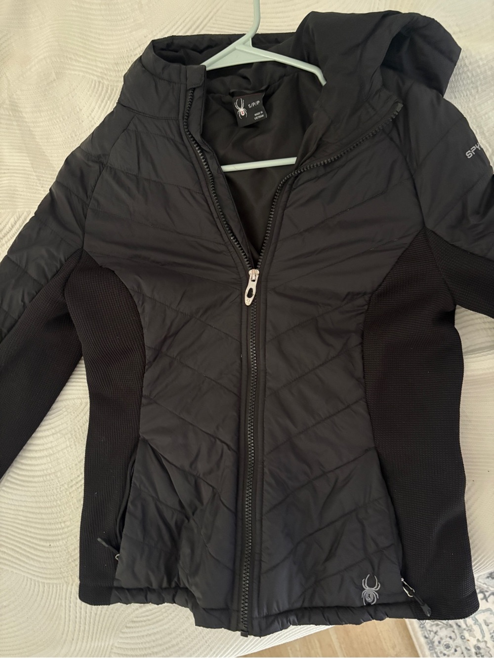 Spyder Black Women's Quilted Hooded Puffer Jacket
